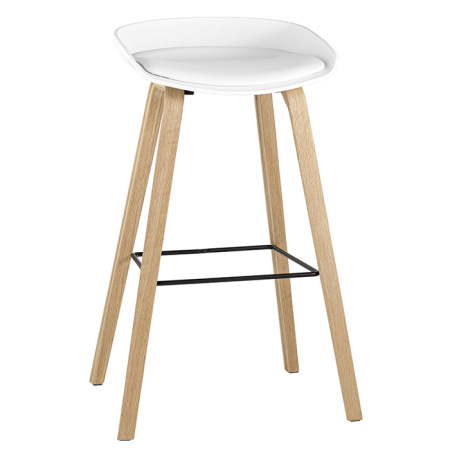 Стул барный Libra белый с деревяными ножками Stool Group 8319B WHITE