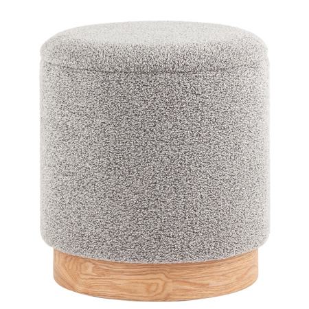Пуф с ящиком Холли S букле серый Stool Group 21B810BCB-M BCB-10