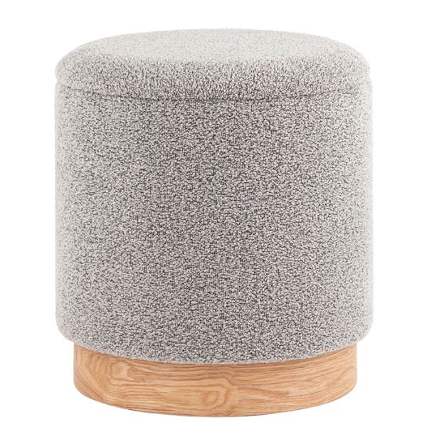 Пуф с ящиком Холли S букле серый Stool Group 21B810BCB-M BCB-10