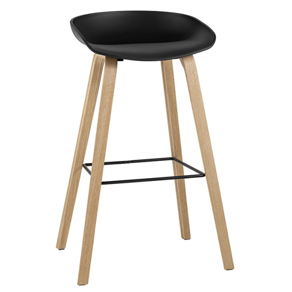 Стул барный Libra чёрный с деревяными ножками Stool Group 8319 BLACK