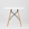 Стол круглый Eames DSW Small D60 белый деревянные ножки Stool Group T005-C