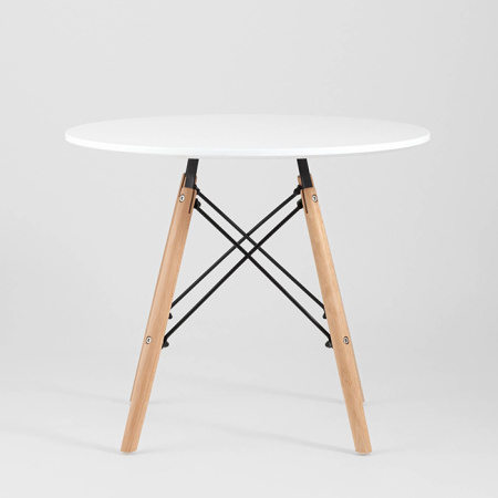 Стол круглый Eames DSW Small D60 белый деревянные ножки Stool Group T005-C