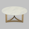 Журнальный столик Кассия D90 светлая керамика Stool Group ECT-292-BRCGS-white 333-2