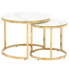 Набор журнальных столиков Селена D60/D45 стекло белый мрамор Stool Group EET-131-2S-TG white