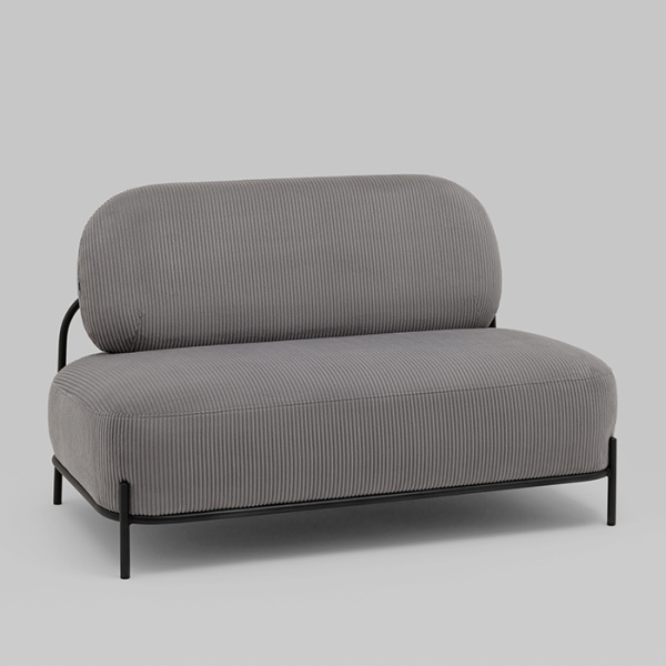 Диван Стоун велюр рельефный светло-серый Stool Group vd-dv-stone-cl-steel