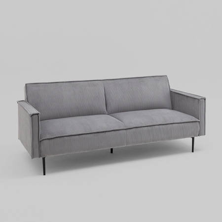 Диван прямой Кассель велюр рельефный светло-серый Stool Group vd-cassel-cl-steel
