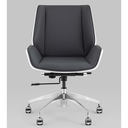 Кресло офисное TopChairs Crown серо-голубой/белый Stool Group A312-A 8386-16 white back
