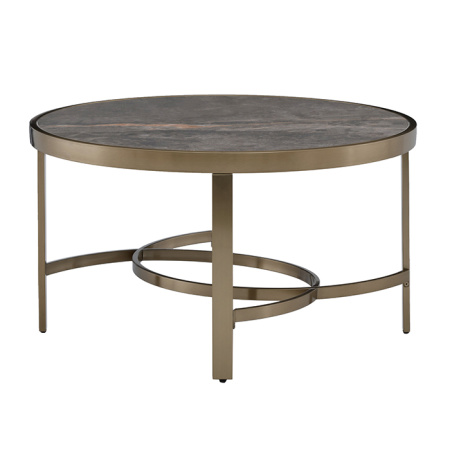 Журнальный столик Адриана D80 серая керамика Stool Group ECT-223-BRCG-BNSG