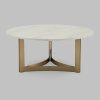 Журнальный столик Кассия D90 светлая керамика Stool Group ECT-292-BRCGS-white 333-2