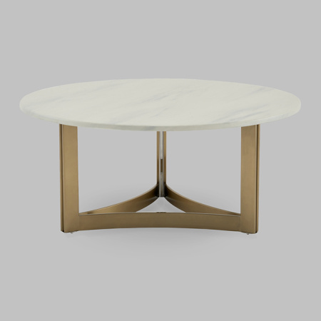Журнальный столик Кассия D90 светлая керамика Stool Group ECT-292-BRCGS-white 333-2