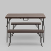 Комплект стола и двух скамеек коричневый Stool Group YX-B113 brown