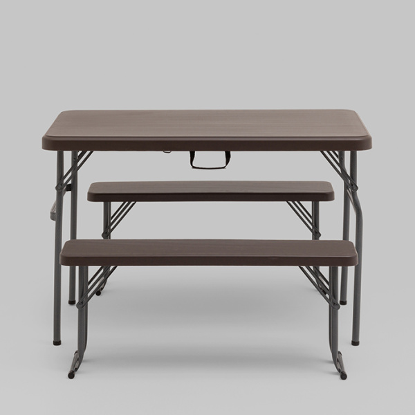 Комплект стола и двух скамеек коричневый Stool Group YX-B113 brown