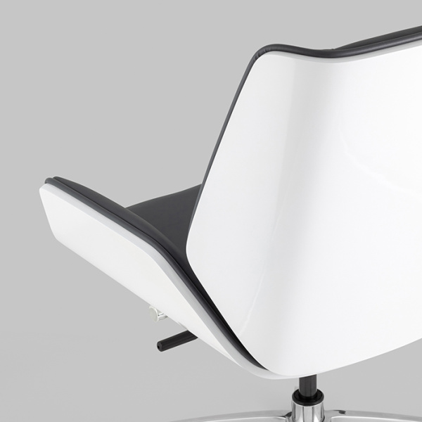 Кресло офисное TopChairs Crown серо-голубой/белый Stool Group A312-A 8386-16 white back