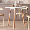 Стол круглый Eames DST New D80 белый деревянные ножки Stool Group Z-210 V.2
