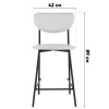 Стул барный Minnie серый Stool Group HPB2318 HAB1-10