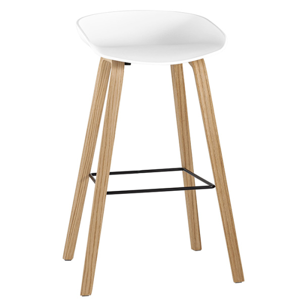 Стул барный Libra белый с деревяными ножками Stool Group 8319 WHITE