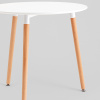 Стол круглый Eames DST New D80 белый деревянные ножки Stool Group Z-210 V.2