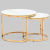 Набор журнальных столиков Селена D60/D45 стекло белый мрамор Stool Group EET-131-2S-TG white