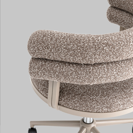 Стул офисный Ponty светло-коричневый бежевые ножки Stool Group Bebe Office Chair OTE-CL 421 kh.l