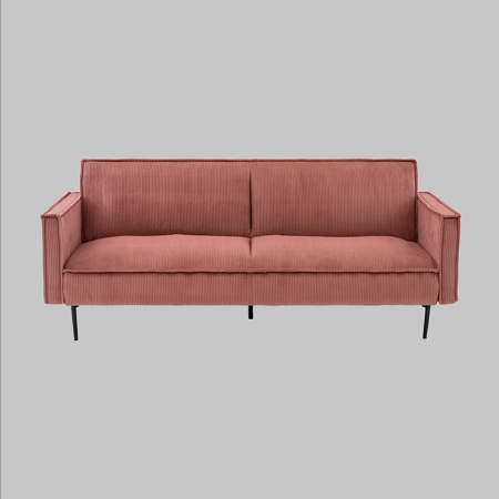 Диван прямой Кассель велюр рельефный коралловый Stool Group vd-cassel-cl-coral