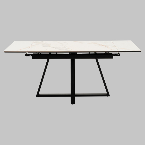 Стол раскладной Кассика 120-180х80 см керамика белый основание черное Stool Group SO 267-85210