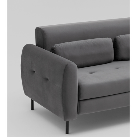 Диван-кровать прямой Барнаби велюр серый Stool Group vd-dv-barnaby-b27