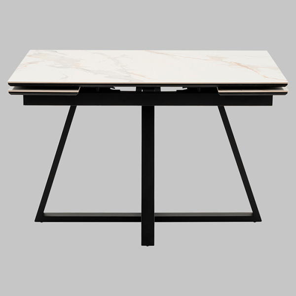 Стол раскладной Кассика 120-180х80 см керамика белый основание черное Stool Group SO 267-85210