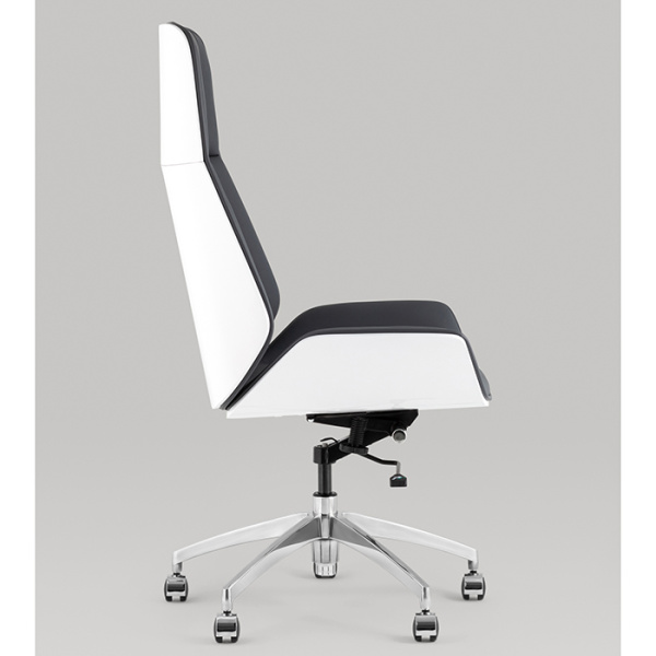 Кресло офисное TopChairs Crown серо-голубой/белый Stool Group A312 8386-16 white back