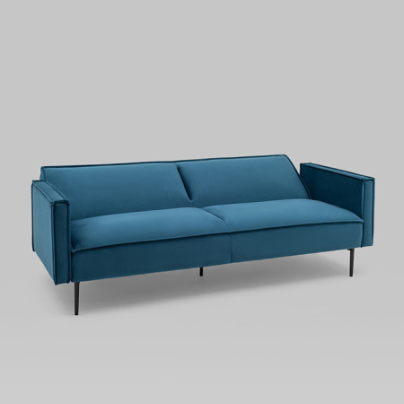 Диван прямой Кассель велюр синий Stool Group vd-cassel-vl54