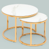 Набор журнальных столиков Селена D60/D45 стекло белый мрамор Stool Group EET-131-2S-TG white