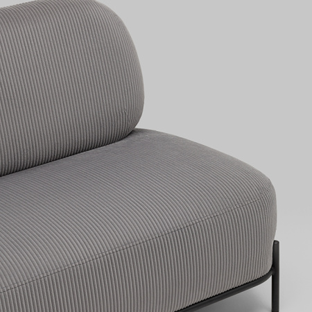Диван Стоун велюр рельефный светло-серый Stool Group vd-dv-stone-cl-steel