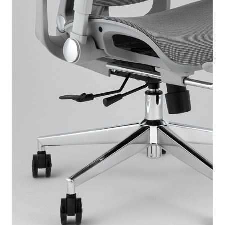 Кресло офисное TopChairs Prodigy с оттоманкой серый Stool Group D-566-1 grey