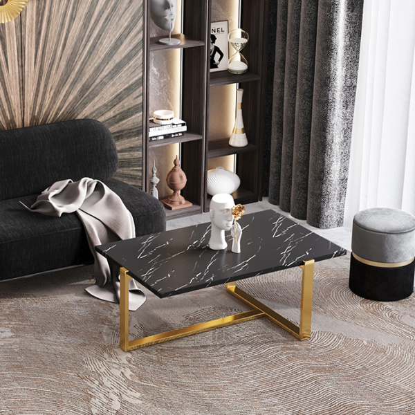 Журнальный столик Тоби 109х66 чёрный мрамор Stool Group ECT-5004-TG