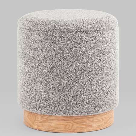 Пуф с ящиком Холли S букле серый Stool Group 21B810BCB-M BCB-10
