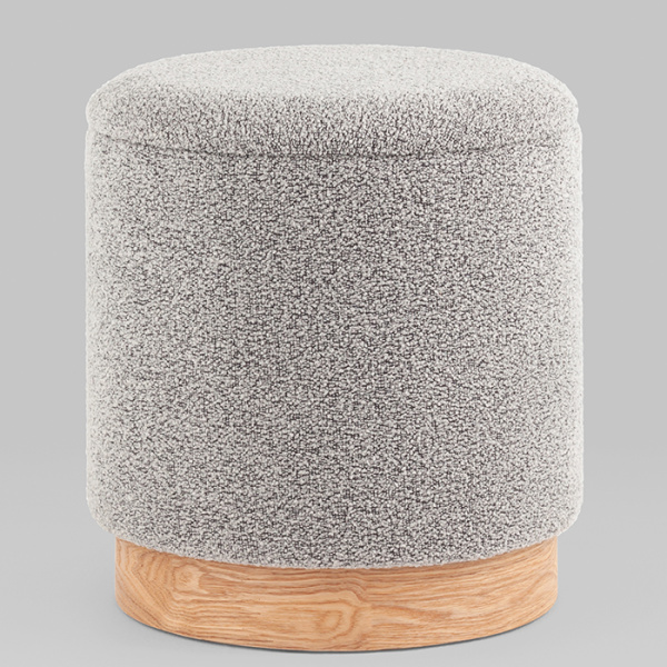 Пуф с ящиком Холли S букле серый Stool Group 21B810BCB-M BCB-10