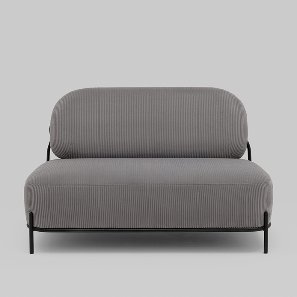 Диван Стоун велюр рельефный светло-серый Stool Group vd-dv-stone-cl-steel