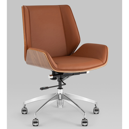Кресло офисное TopChairs Crown коричневый Stool Group A312-A 8383-14 walnut back