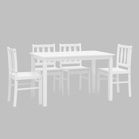 Обеденная группа Ingrid белый массив гевеи Stool Group MH750+MH52088 WX4