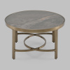Журнальный столик Адриана D80 серая керамика Stool Group ECT-223-BRCG-BNSG