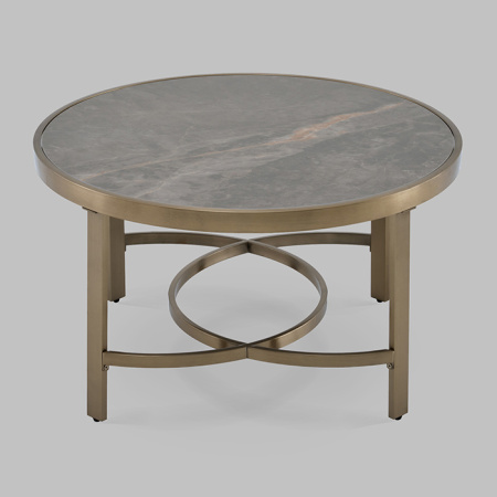 Журнальный столик Адриана D80 серая керамика Stool Group ECT-223-BRCG-BNSG