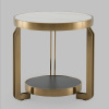 Журнальный столик Калисто светлая/темная керамика Stool Group EET-316-BRCG white/black