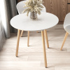 Стол круглый Eames DST New D80 белый деревянные ножки Stool Group Z-210 V.2