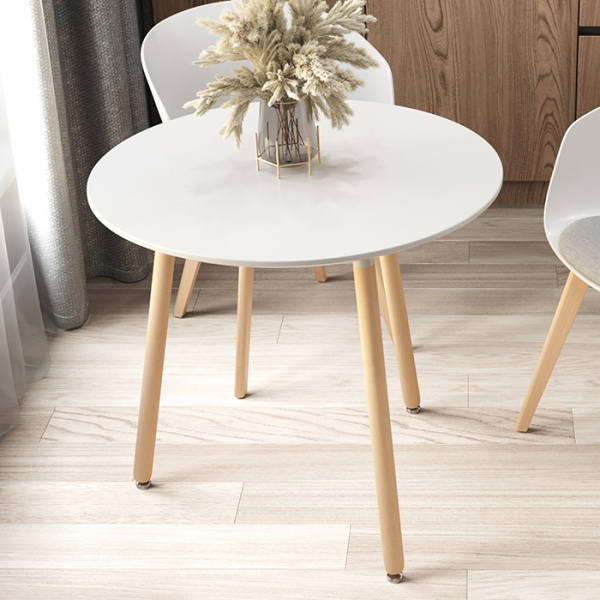 Стол круглый Eames DST New D80 белый деревянные ножки Stool Group Z-210 V.2