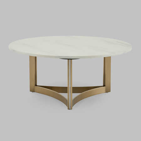 Журнальный столик Кассия D90 светлая керамика Stool Group ECT-292-BRCGS-white 333-2