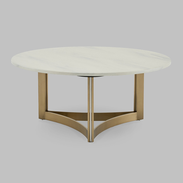 Журнальный столик Кассия D90 светлая керамика Stool Group ECT-292-BRCGS-white 333-2