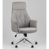 Кресло офисное TopChairs Neoma светло-серый экокожа Stool Group YF-0515 ZE119A-14+FH-64 l.grey retr