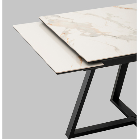 Стол раскладной Кассика 120-180х80 см керамика белый основание черное Stool Group SO 267-85210