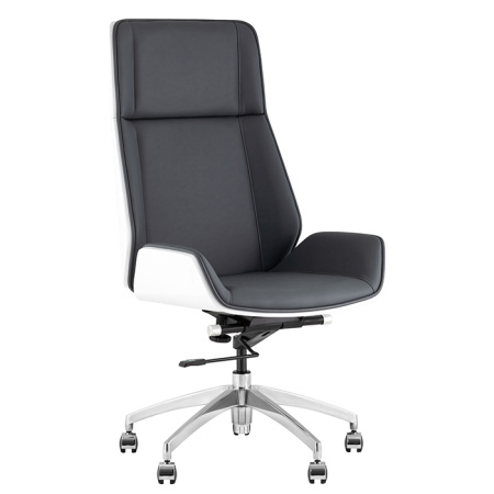 Кресло офисное TopChairs Crown серо-голубой/белый Stool Group A312 8386-16 white back