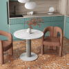 Стол круглый Терралино D90 керамика белый основание латте Stool Group SO 298-86410