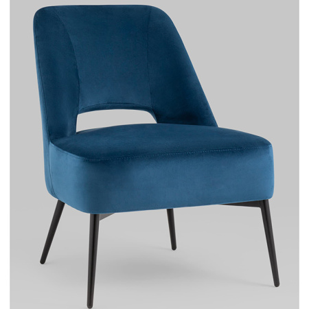 Кресло-лаунж Бостон велюр синий Stool Group vd-boston-b29